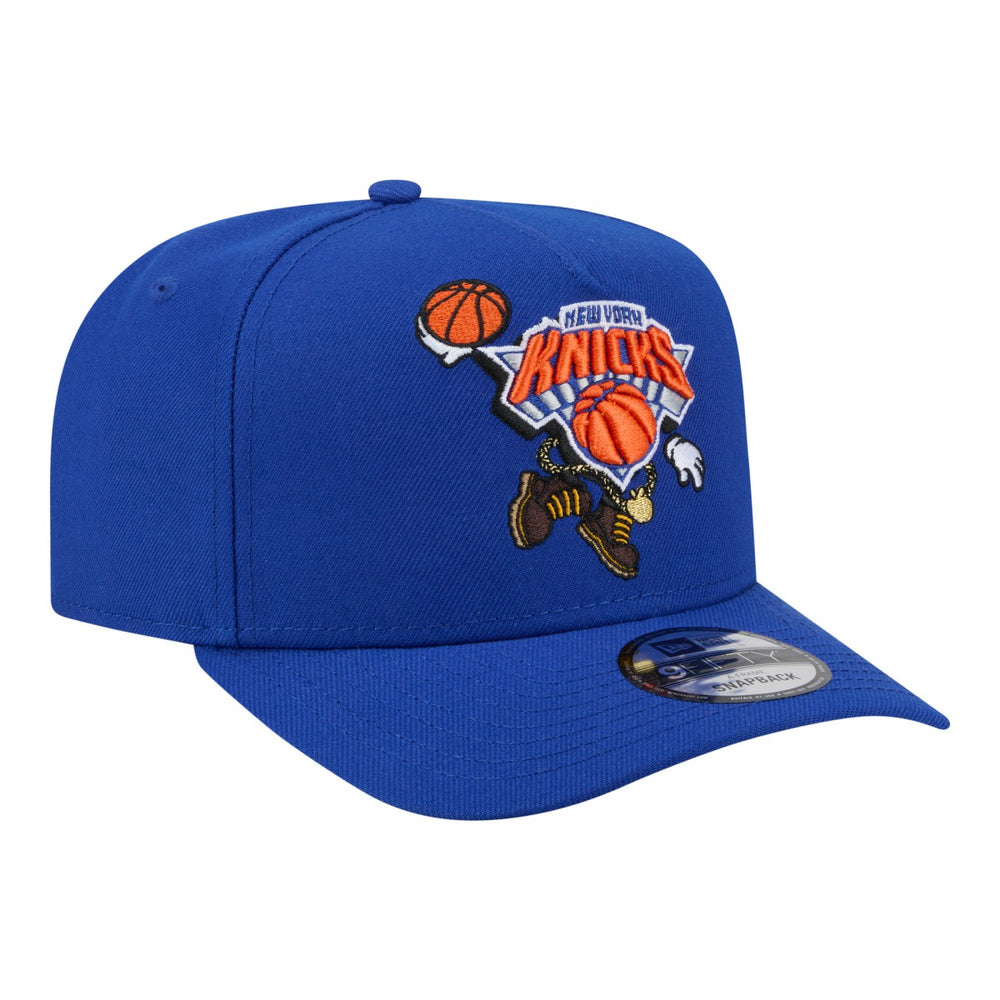 New York Knicks Injection Cartoon Logo A-Frame 9FIFTY Adjustable Hat Blue - NBA