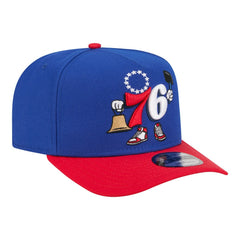 Philadelphia 76ers Injection Cartoon Logo A-Frame 9FIFTY Adjustable Hat Royal - NBA