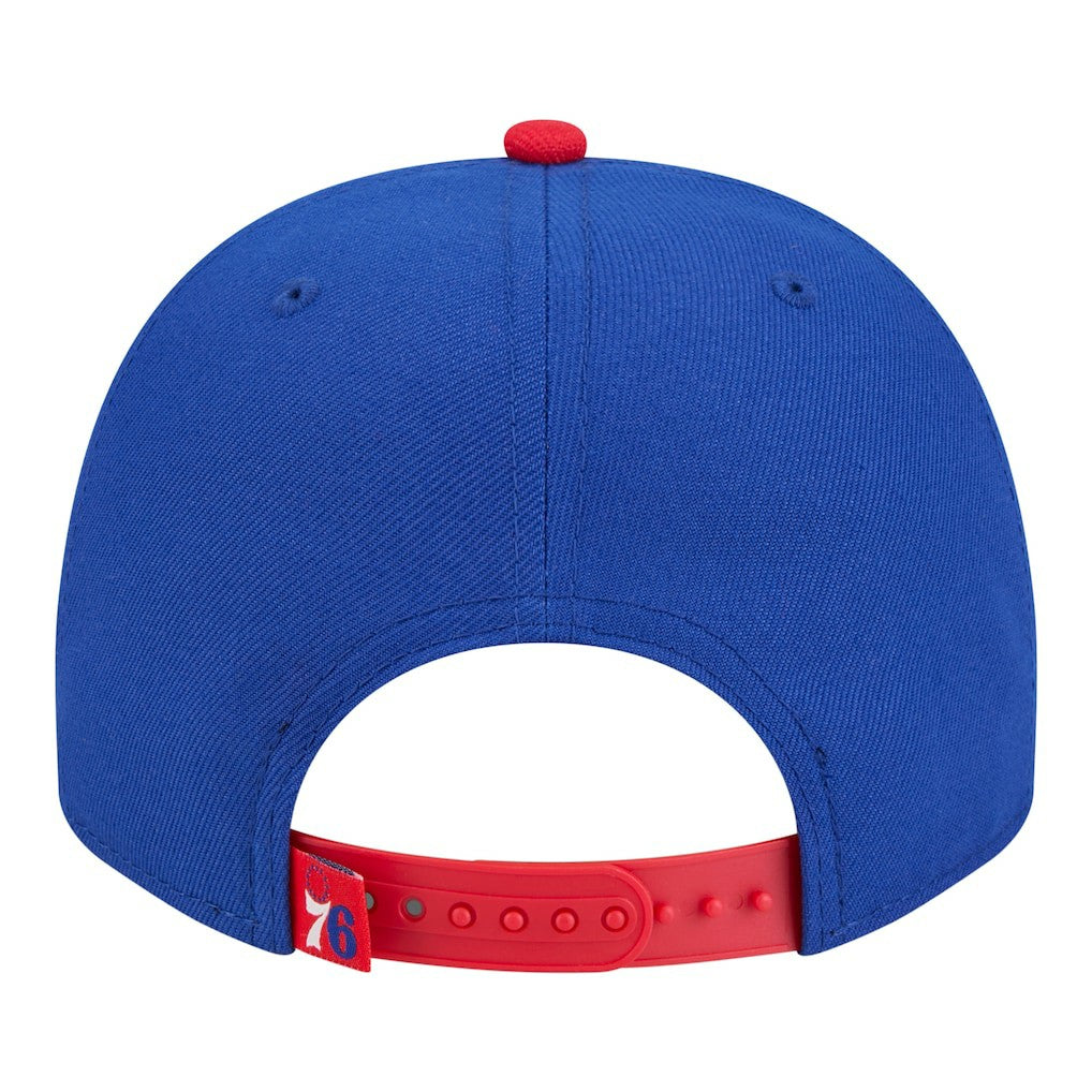 Philadelphia 76ers Injection Cartoon Logo A-Frame 9FIFTY Adjustable Hat Royal - NBA