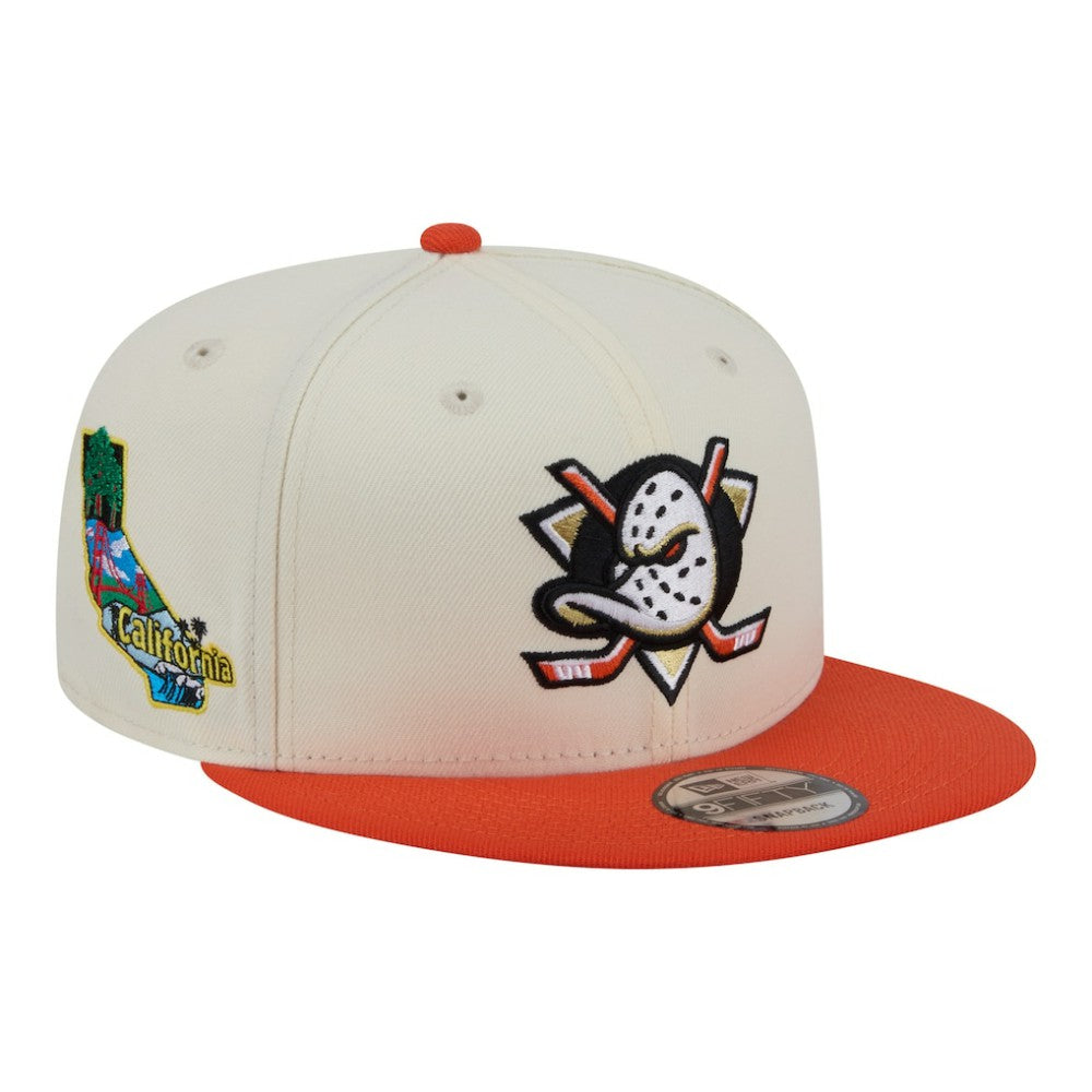 Anaheim Ducks New Era Injection Localized Two-Tone 9FIFTY Snapback Hat - White/Orange - NHL