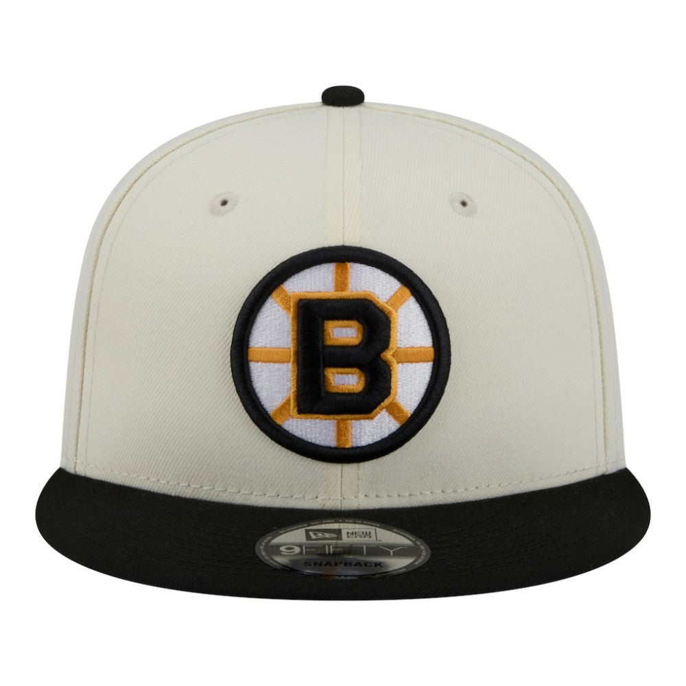 Boston Bruins New Era Injection Localized Two-Tone 9FIFTY Snapback Hat - White/Black - NHL