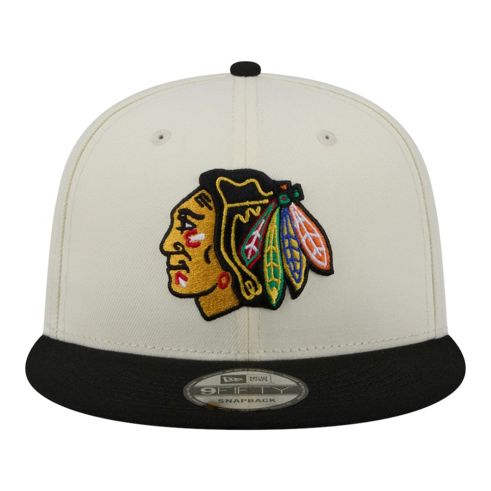 Chicago Blackhawks New Era Injection Localized Two-Tone 9FIFTY Snapback Hat - White/Black - NHL