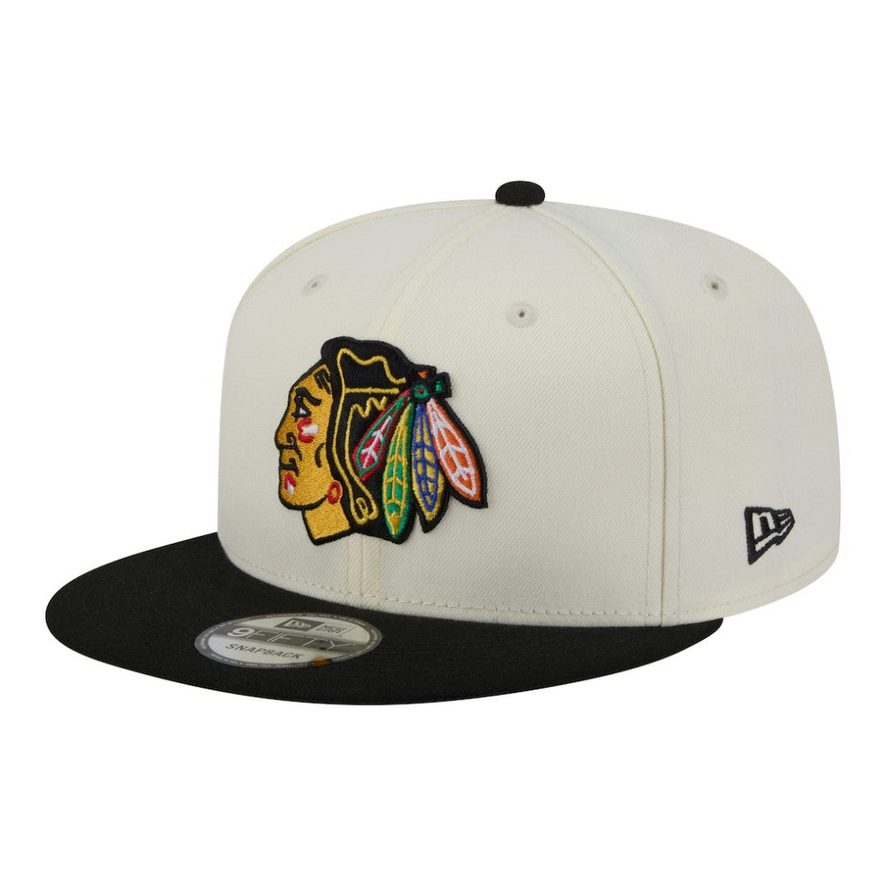 Chicago Blackhawks New Era Injection Localized Two-Tone 9FIFTY Snapback Hat - White/Black - NHL