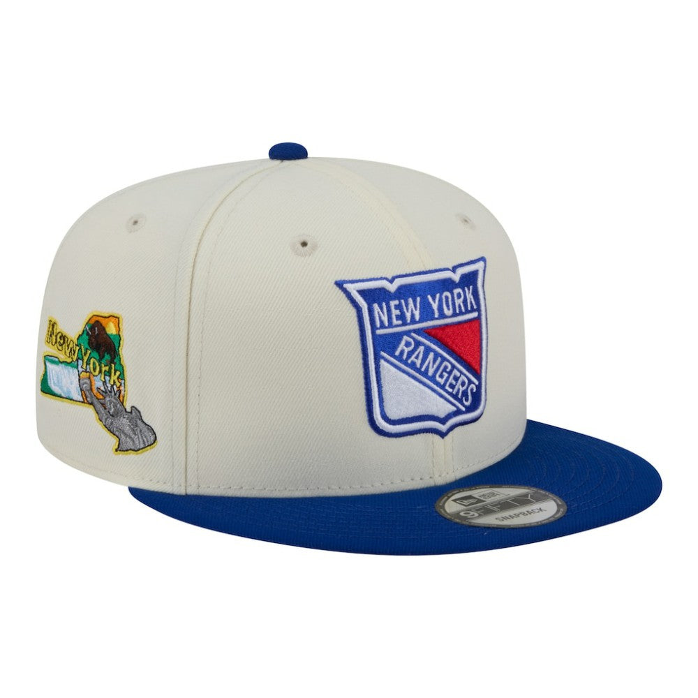 New York Rangers New Era Injection Localized Two-Tone 9FIFTY Snapback Hat - White/Blue - NHL