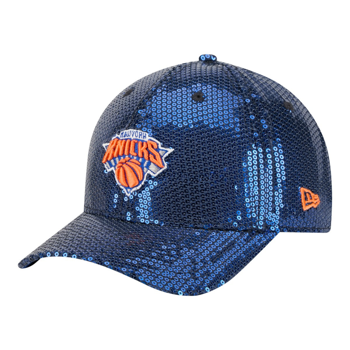 New York Knicks Women's Sequin M-Crown 9FORTY Adjustable Hat Blue - NBA