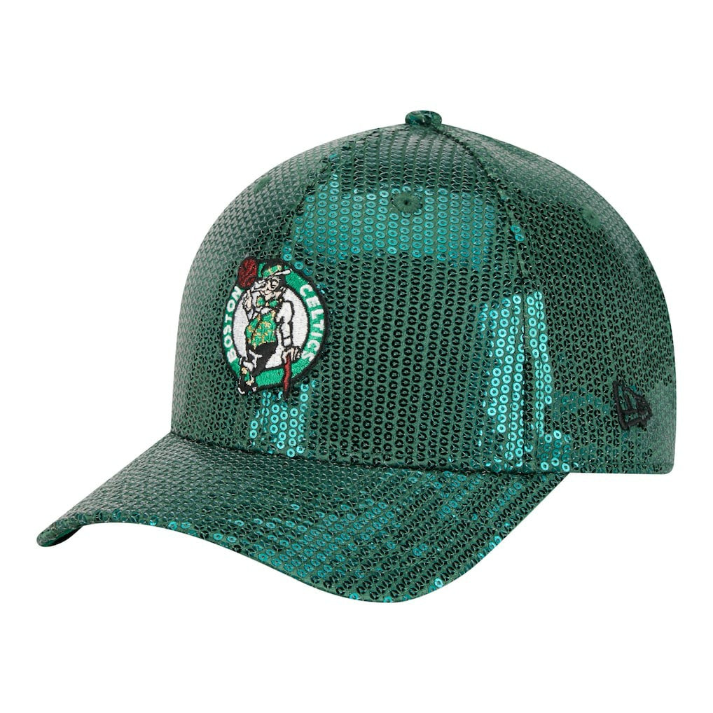 Boston Celtics Women's Sequin M-Crown 9FORTY Adjustable Hat Kelly Green - NBA