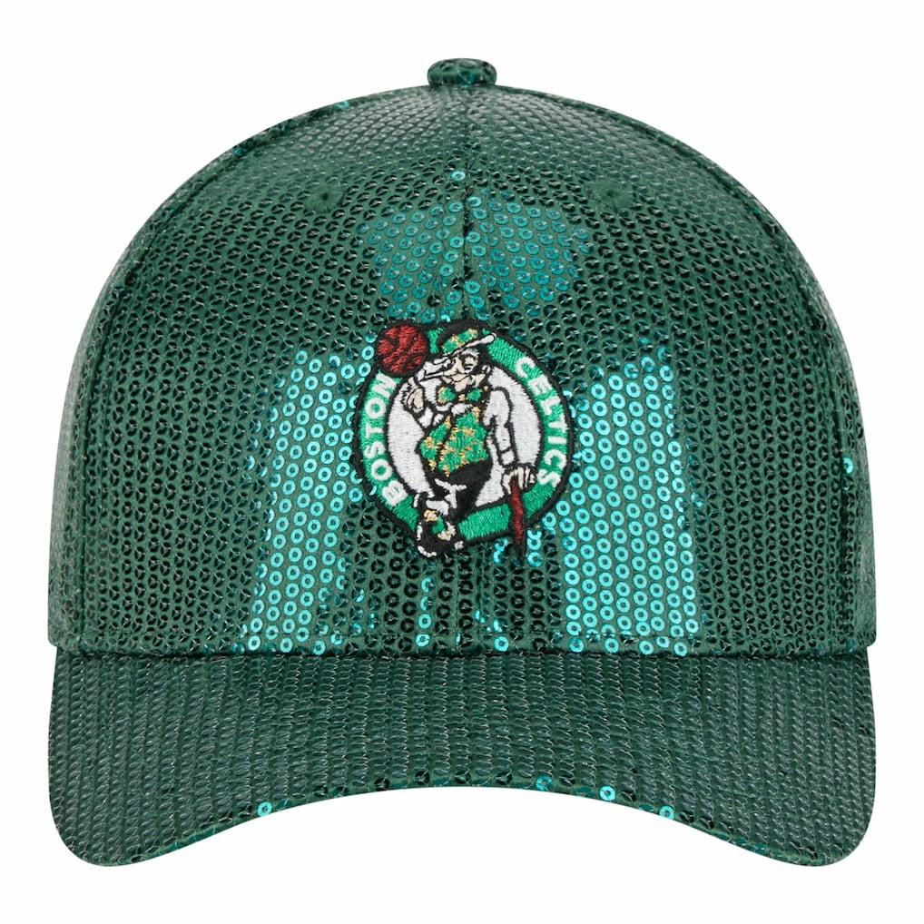 Boston Celtics Women's Sequin M-Crown 9FORTY Adjustable Hat Kelly Green - NBA