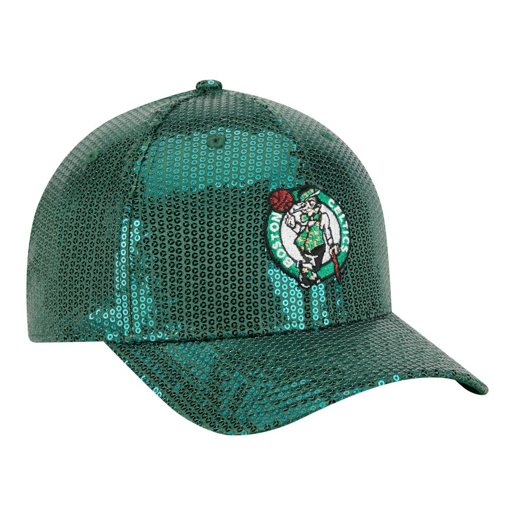 Boston Celtics Women's Sequin M-Crown 9FORTY Adjustable Hat Kelly Green - NBA