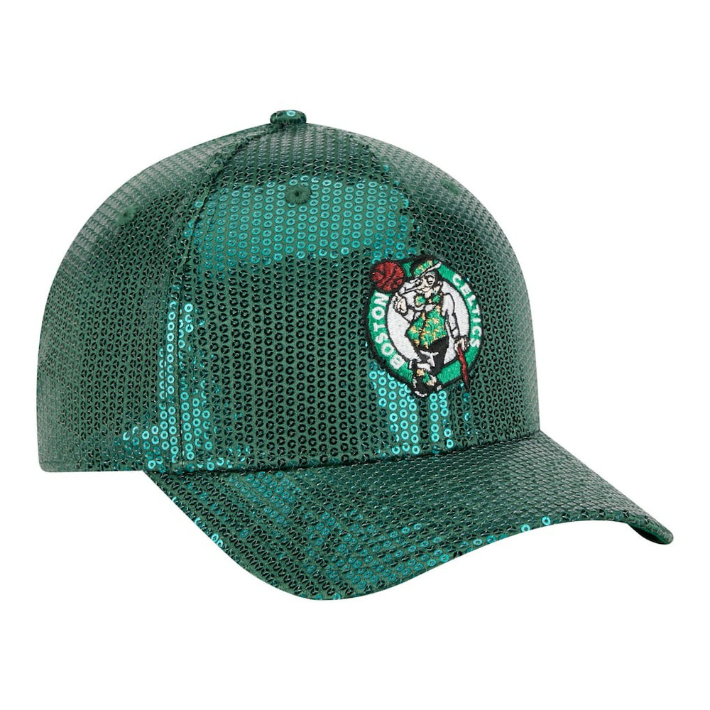 Boston Celtics Women's Sequin M-Crown 9FORTY Adjustable Hat Kelly Green - NBA