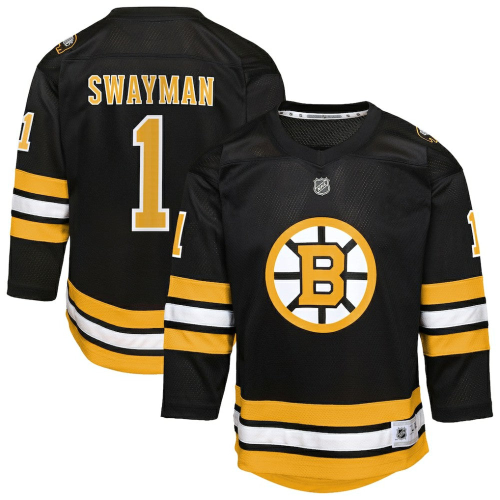 Jeremy Swayman Boston Bruins Outerstuff Youth Home Replica Jersey - Black - NHL