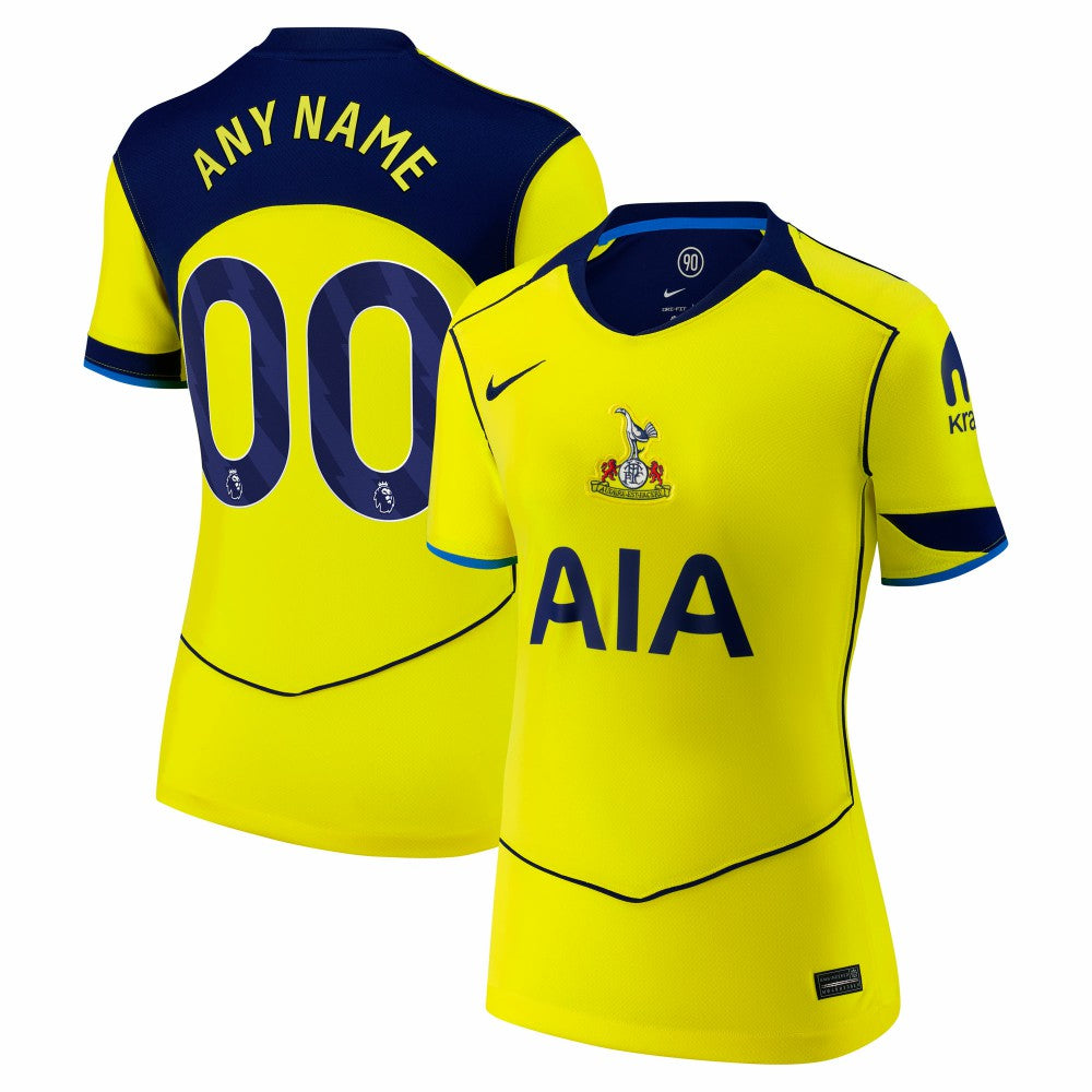 Tottenham Hotspur Women's 2025/26 Third Replica Custom Jersey Yellow | Nike