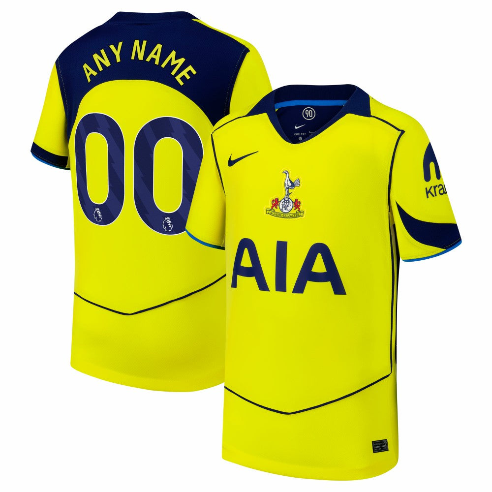 Tottenham Hotspur Youth 2025/26 Third Replica Custom Jersey Yellow | Nike Online