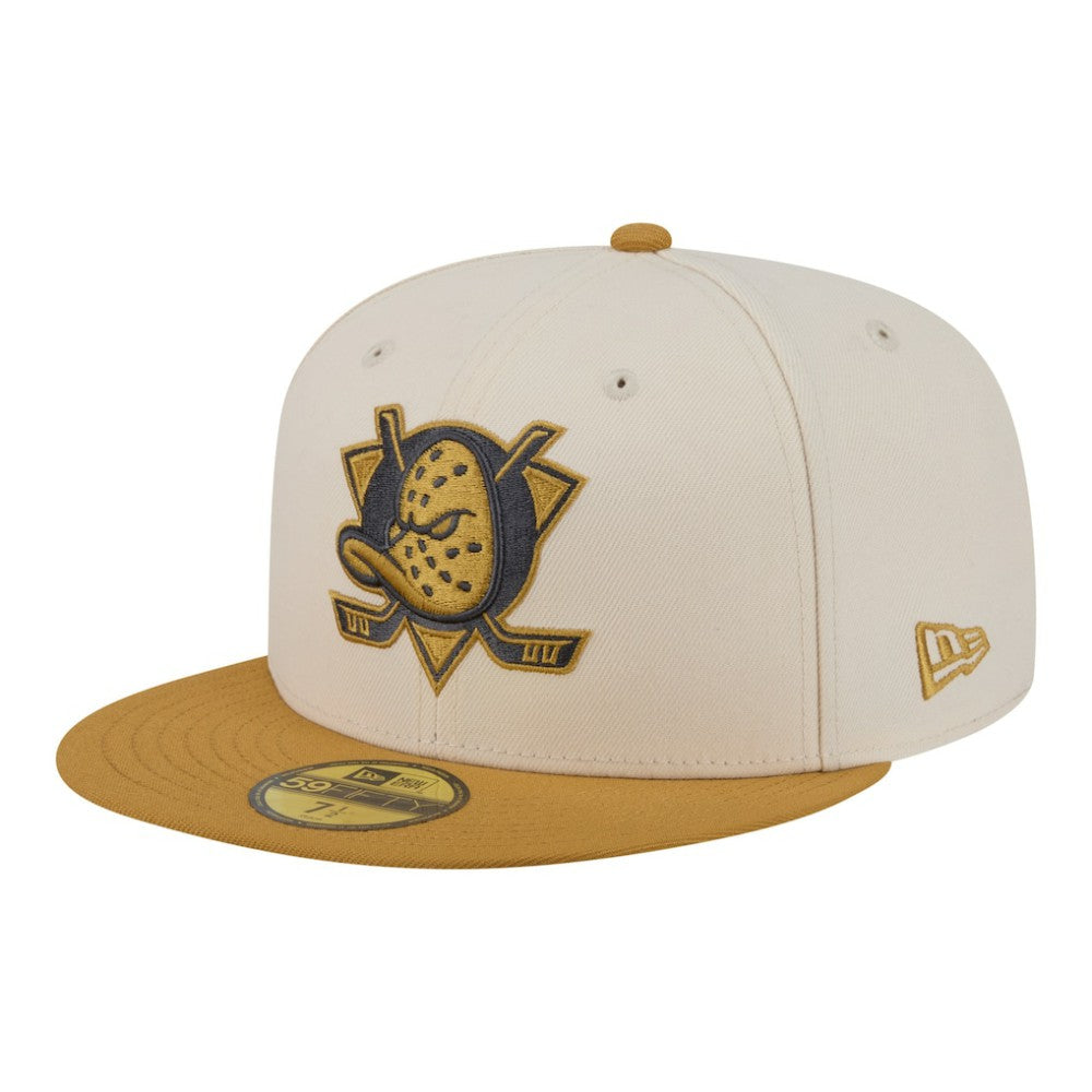 Anaheim Ducks New Era Colorpack Two-Tone 59FIFTY Fitted Hat - Cream/Tan - NHL