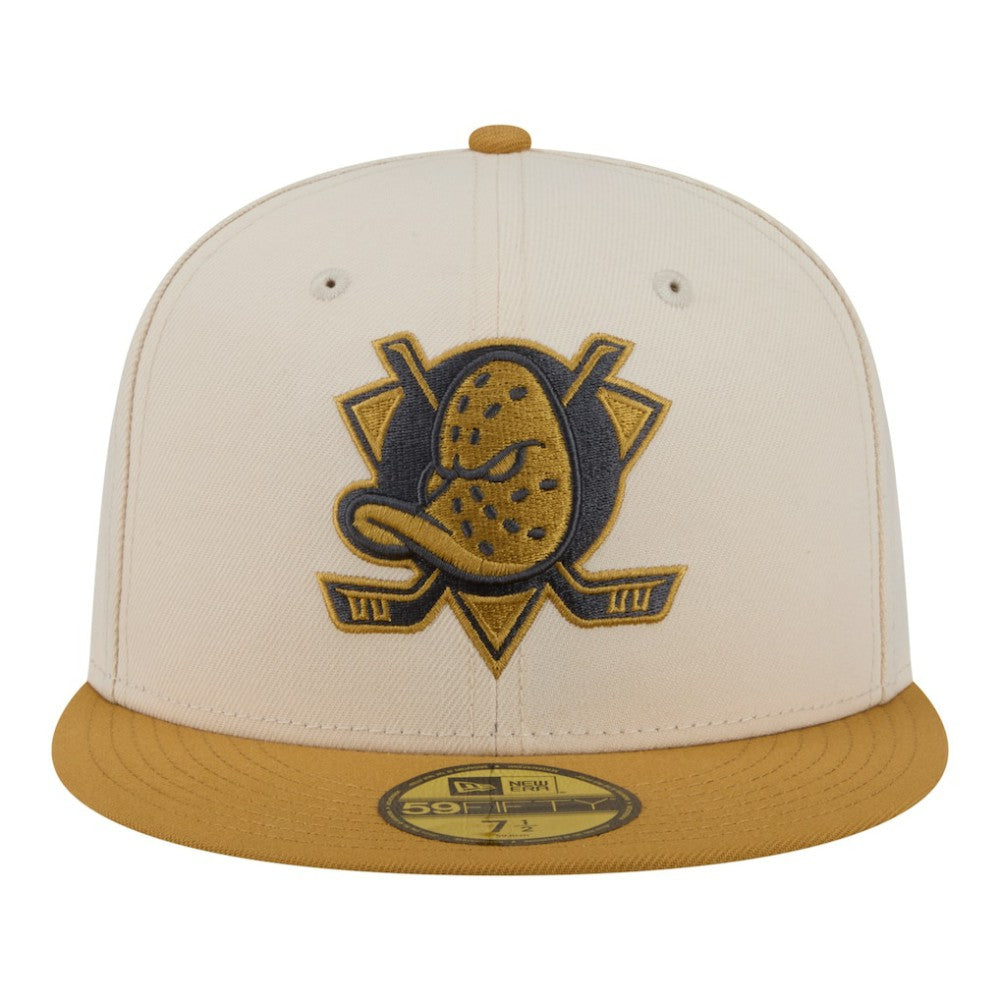 Anaheim Ducks New Era Colorpack Two-Tone 59FIFTY Fitted Hat - Cream/Tan - NHL