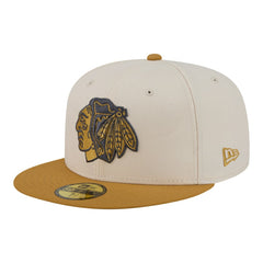 Chicago Blackhawks New Era Colorpack Two-Tone 59FIFTY Fitted Hat - Cream/Tan - NHL
