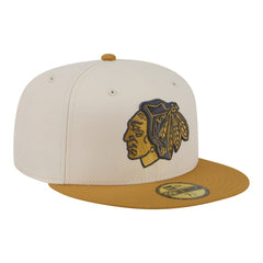 Chicago Blackhawks New Era Colorpack Two-Tone 59FIFTY Fitted Hat - Cream/Tan - NHL