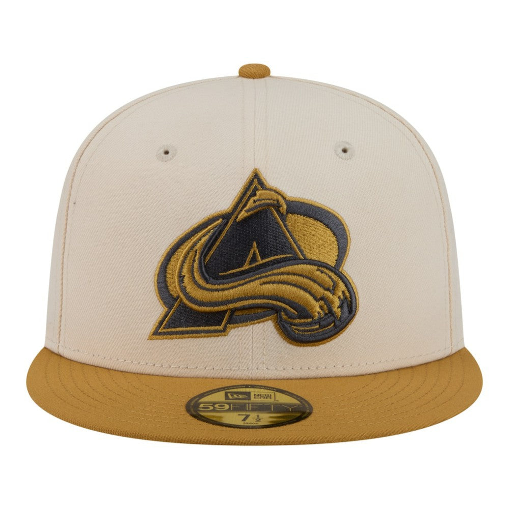 Colorado Avalanche New Era Colorpack Two-Tone 59FIFTY Fitted Hat - Cream/Tan - NHL