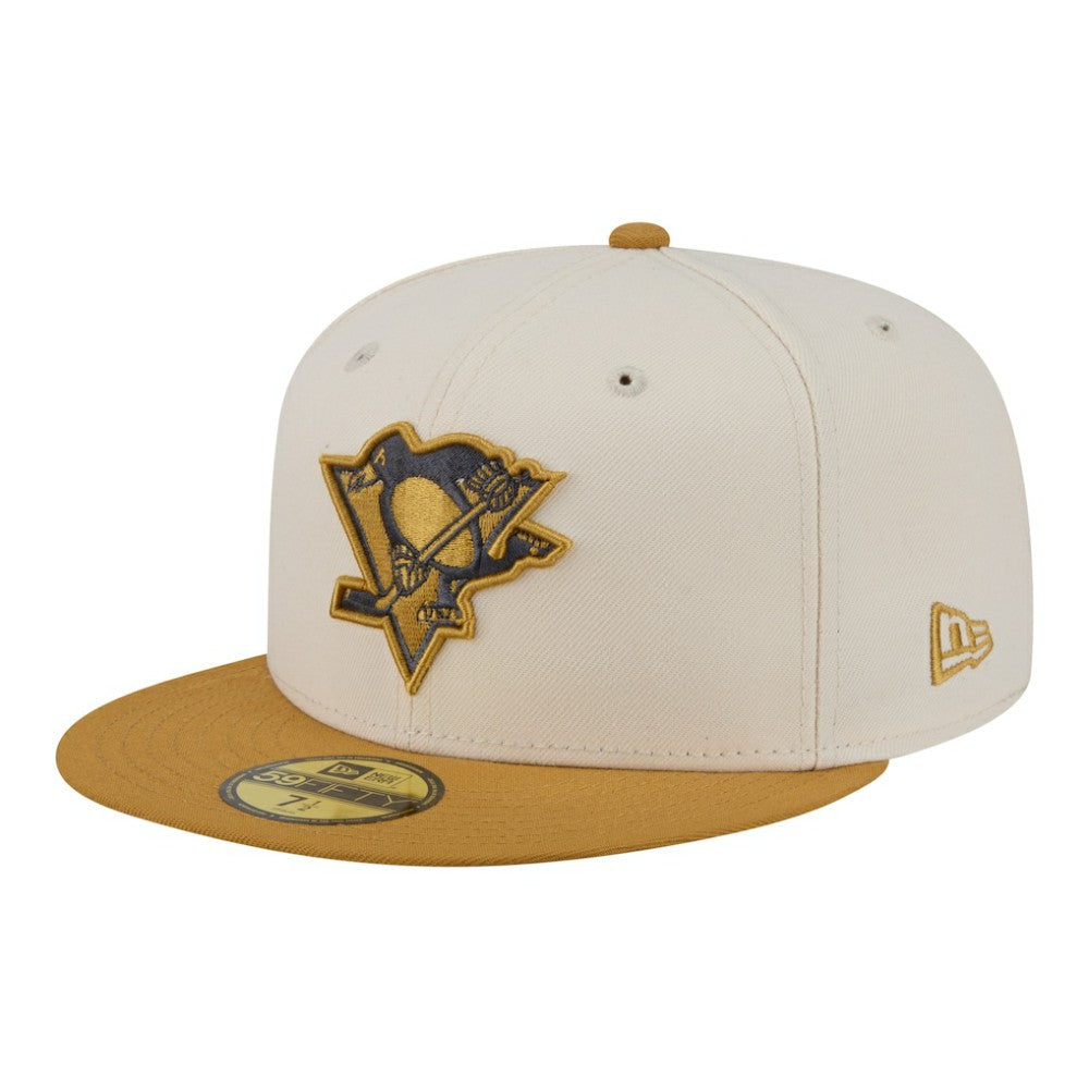 Pittsburgh Penguins New Era Colorpack Two-Tone 59FIFTY Fitted Hat - Cream/Tan - NHL