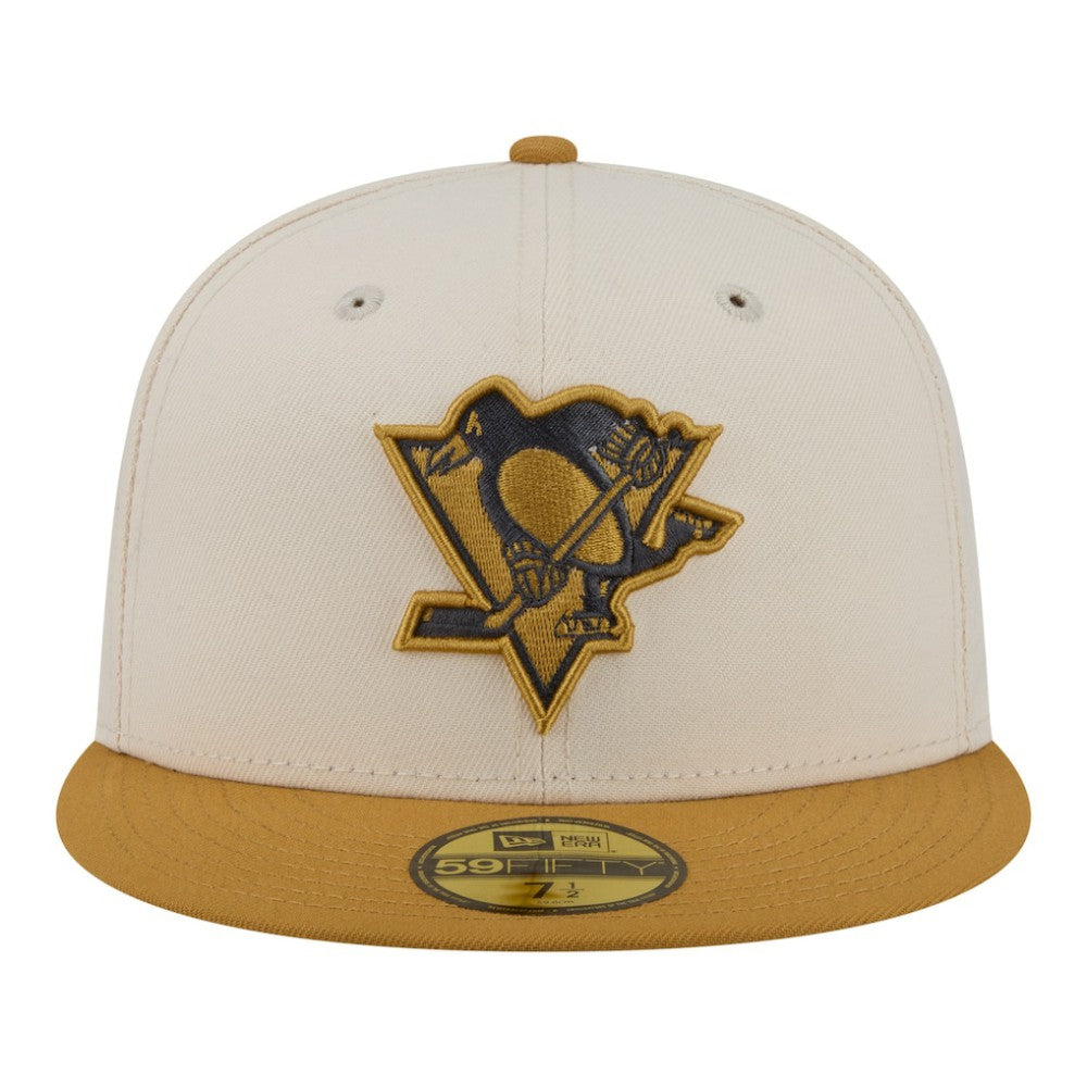 Pittsburgh Penguins New Era Colorpack Two-Tone 59FIFTY Fitted Hat - Cream/Tan - NHL