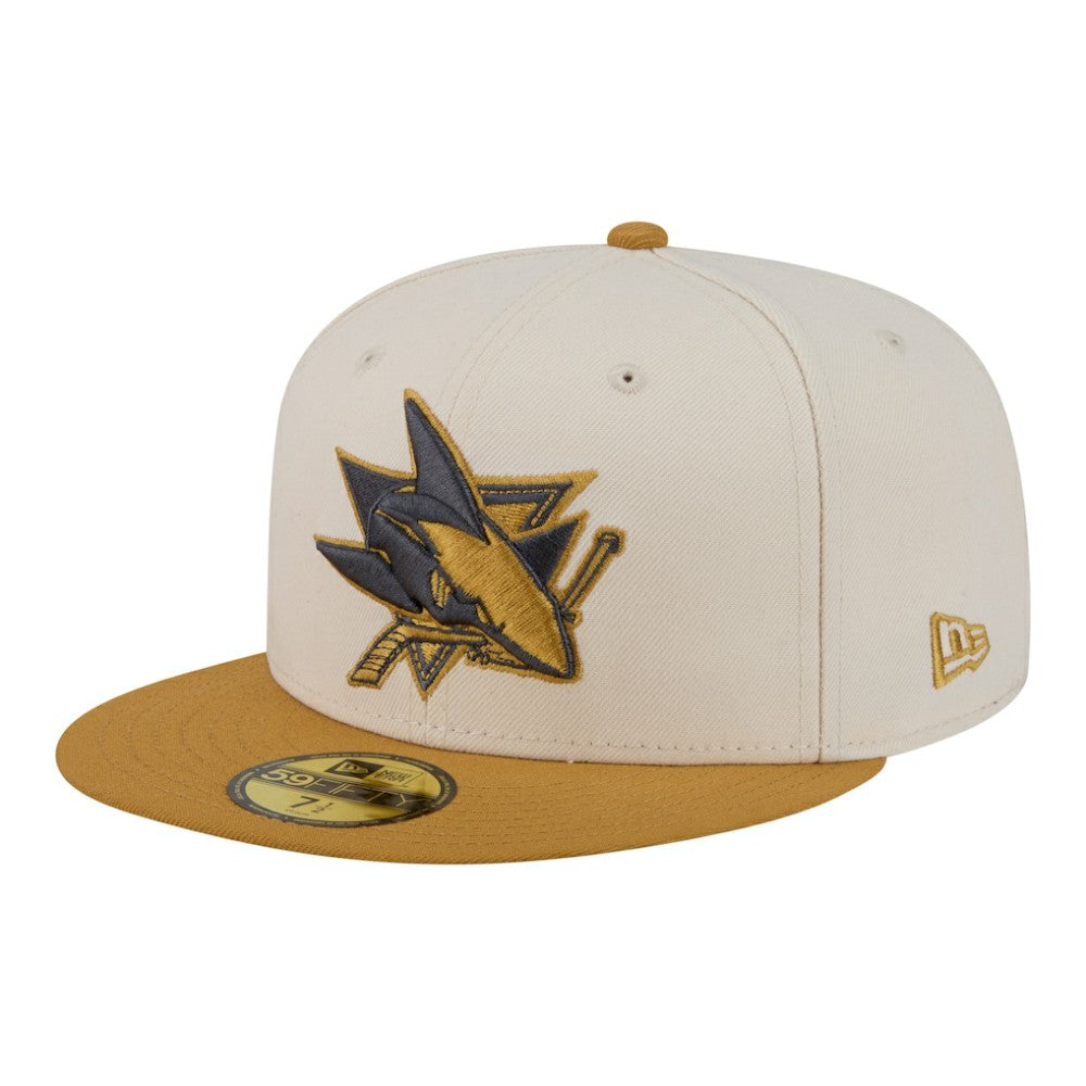 San Jose Sharks New Era Colorpack Two-Tone 59FIFTY Fitted Hat - Cream/Tan - NHL