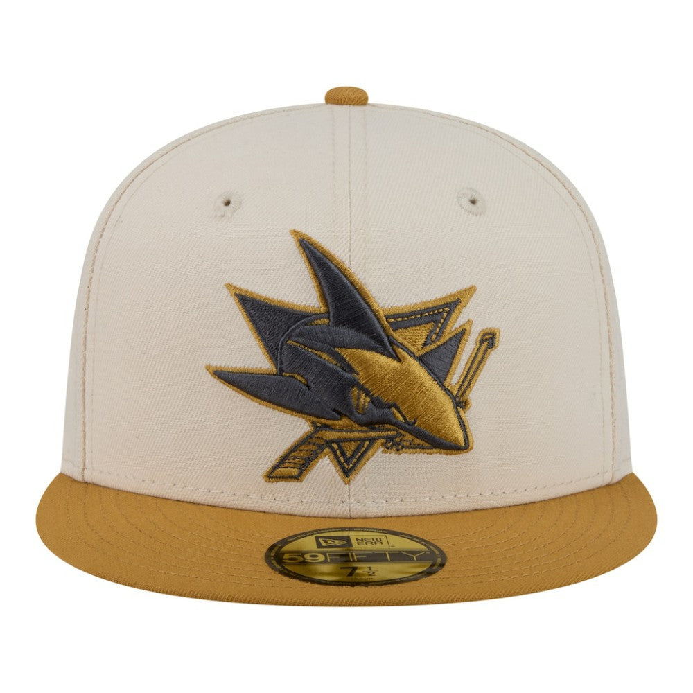 San Jose Sharks New Era Colorpack Two-Tone 59FIFTY Fitted Hat - Cream/Tan - NHL