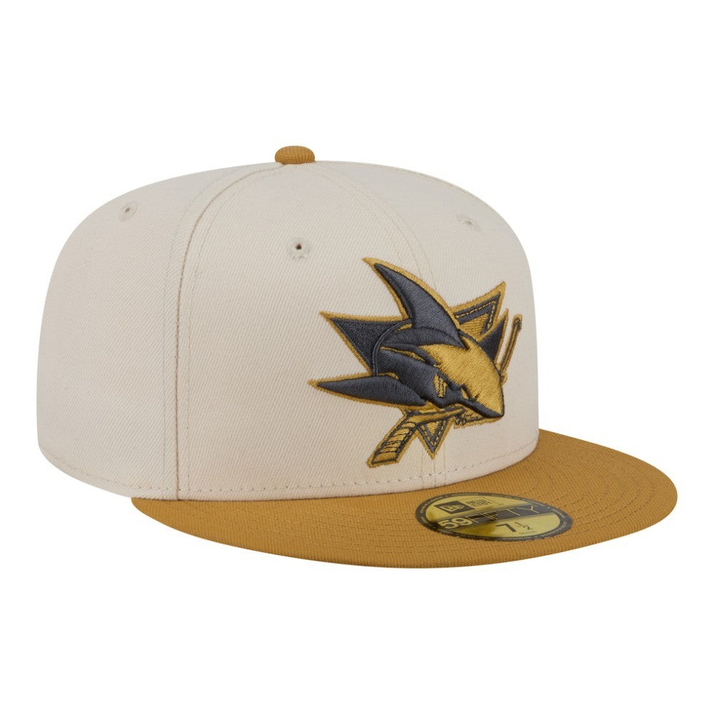 San Jose Sharks New Era Colorpack Two-Tone 59FIFTY Fitted Hat - Cream/Tan - NHL