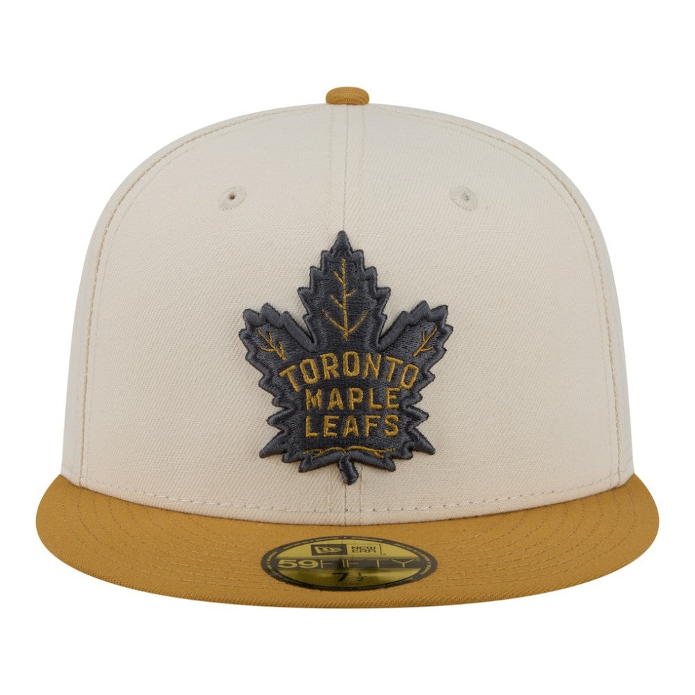 Toronto Maple Leafs New Era Colorpack Two-Tone 59FIFTY Fitted Hat - Cream/Tan - NHL