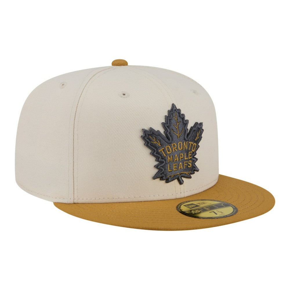 Toronto Maple Leafs New Era Colorpack Two-Tone 59FIFTY Fitted Hat - Cream/Tan - NHL