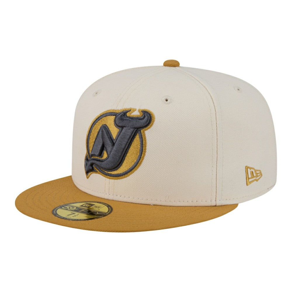 New Jersey Devils New Era Colorpack Two-Tone 59FIFTY Fitted Hat - Cream/Tan - NHL