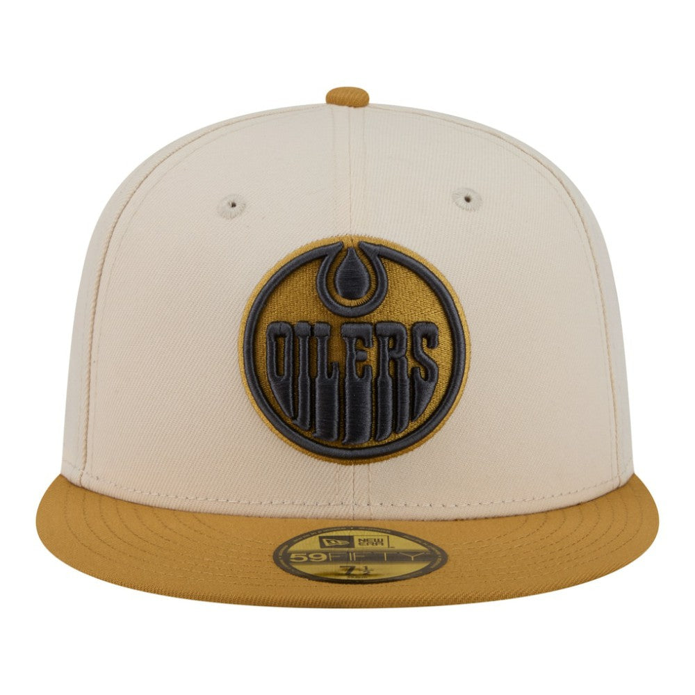 Edmonton Oilers New Era Colorpack Two-Tone 59FIFTY Fitted Hat - Cream/Tan - NHL