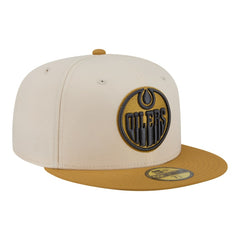Edmonton Oilers New Era Colorpack Two-Tone 59FIFTY Fitted Hat - Cream/Tan - NHL