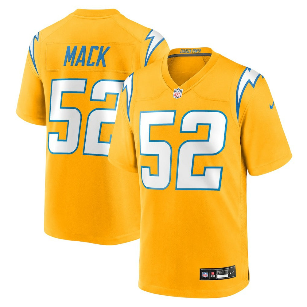 Khalil Mack Los Angeles Chargers Alternate Charger Power Game Player Jersey Gold | Nike for Sale