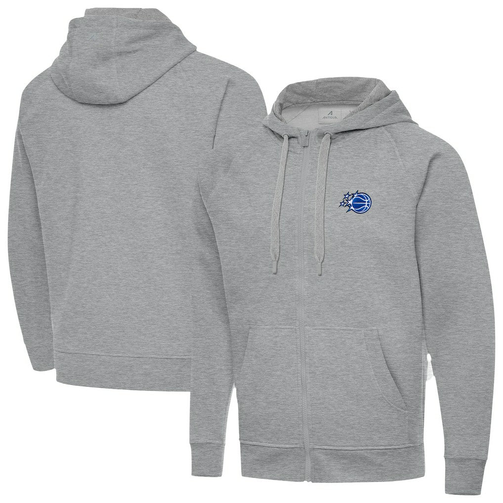 Orlando Magic Antigua New Logo Victory Full-Zip Hooded Sweatshirt Heather Gray - NBA