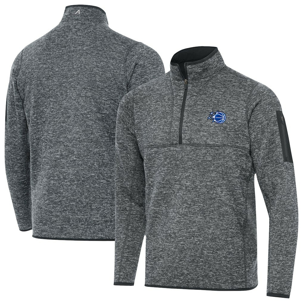 Orlando Magic Antigua New Logo Fortune Quarter-Zip Pullover Jacket Heather Gray - NBA