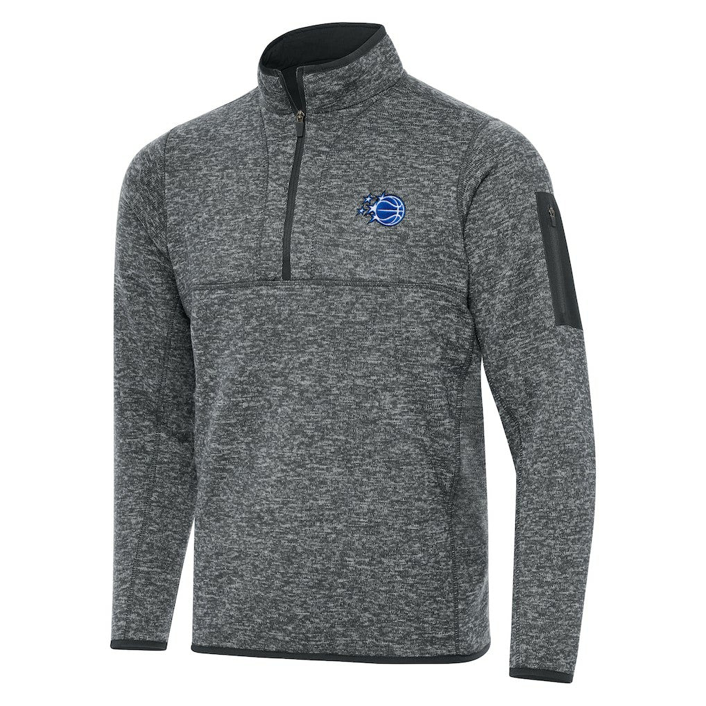Orlando Magic Antigua New Logo Fortune Quarter-Zip Pullover Jacket Heather Gray - NBA