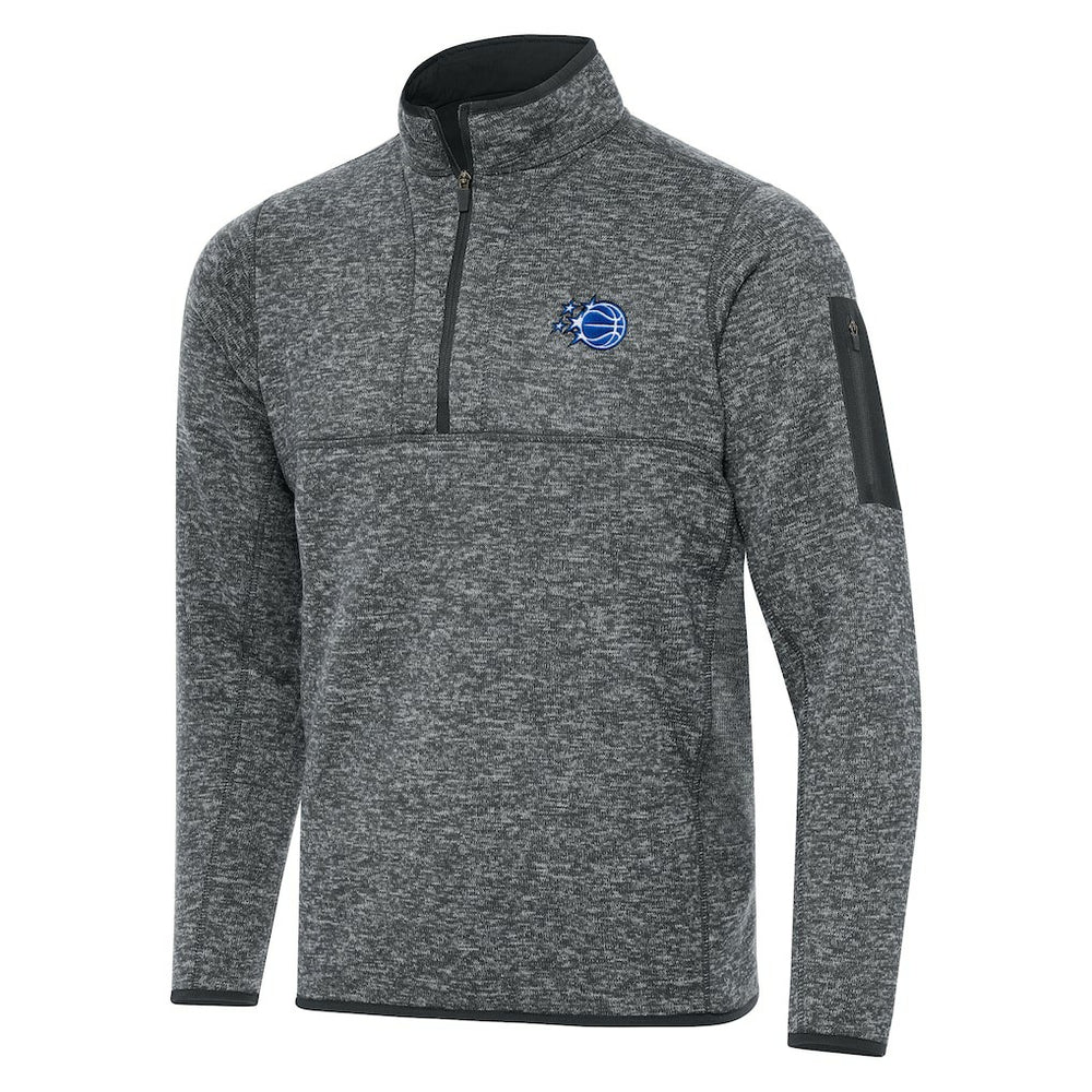 Orlando Magic Antigua New Logo Fortune Quarter-Zip Pullover Jacket Heather Gray - NBA