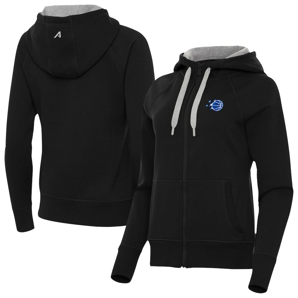 Orlando Magic Antigua Women's New Logo Victory Full-Zip Hooded Sweatshirt Black - NBA