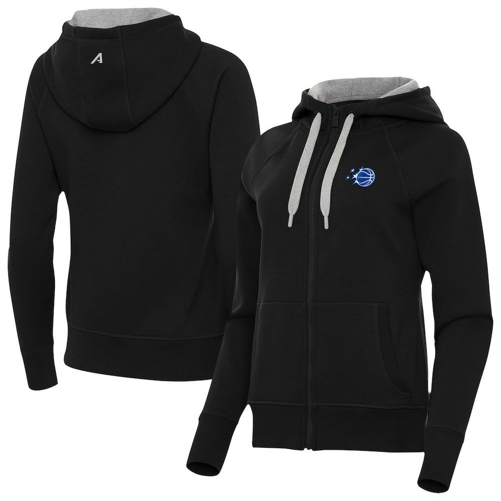 Orlando Magic Antigua Women's New Logo Victory Full-Zip Hooded Sweatshirt Black - NBA