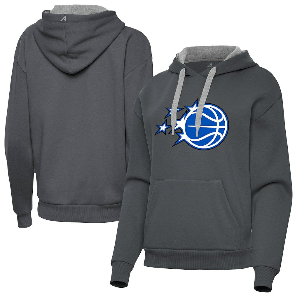 Orlando Magic Antigua Women's New Logo Victory Pullover Hoodie Charcoal - NBA