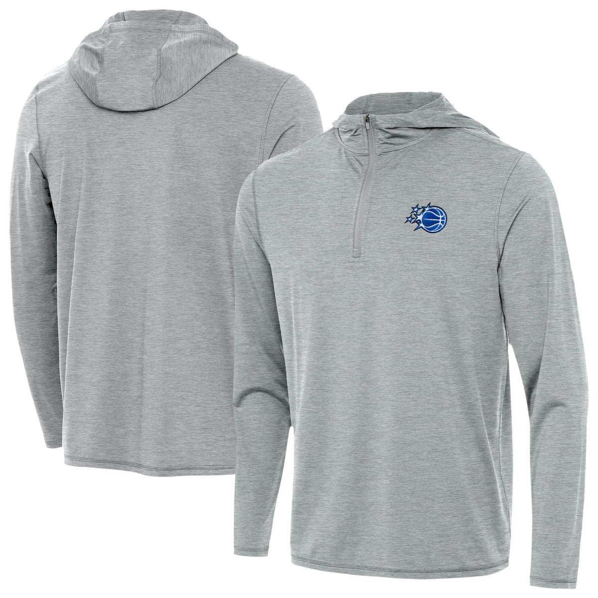 Orlando Magic Antigua New Logo Tidy Quarter-Zip Hoodie Heather Gray - NBA
