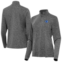 Orlando Magic Antigua Women's New Logo Mentor Long Sleeve Quarter-Zip Mock Polo Heather Black - NBA