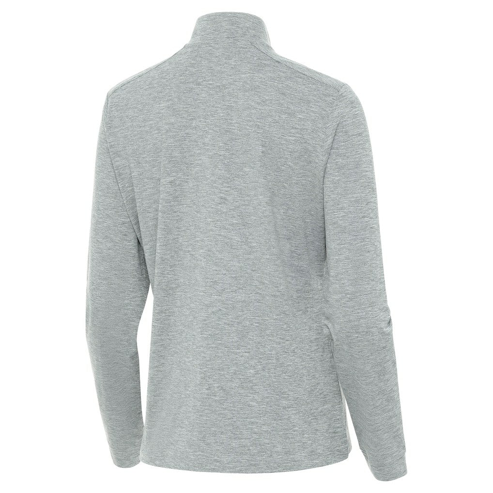 Orlando Magic Antigua Women's New Logo Mentor Long Sleeve Quarter-Zip Mock Polo Heather Gray - NBA