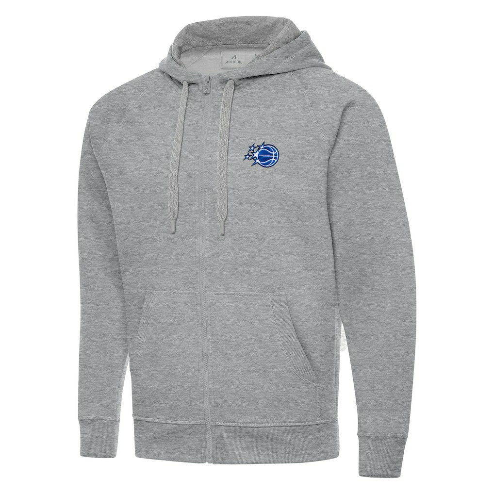Orlando Magic Antigua New Logo Tall Victory Full-Zip Hooded Sweatshirt Heather Gray - NBA
