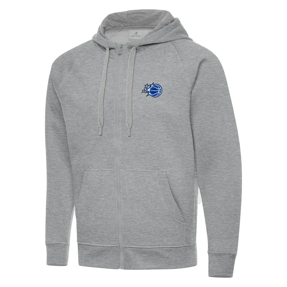Orlando Magic Antigua New Logo Tall Victory Full-Zip Hooded Sweatshirt Heather Gray - NBA