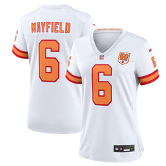 Baker Mayfield '76 Tampa Bay Buccaneers Women's 50th Season Game Jersey White | Nike for Sale