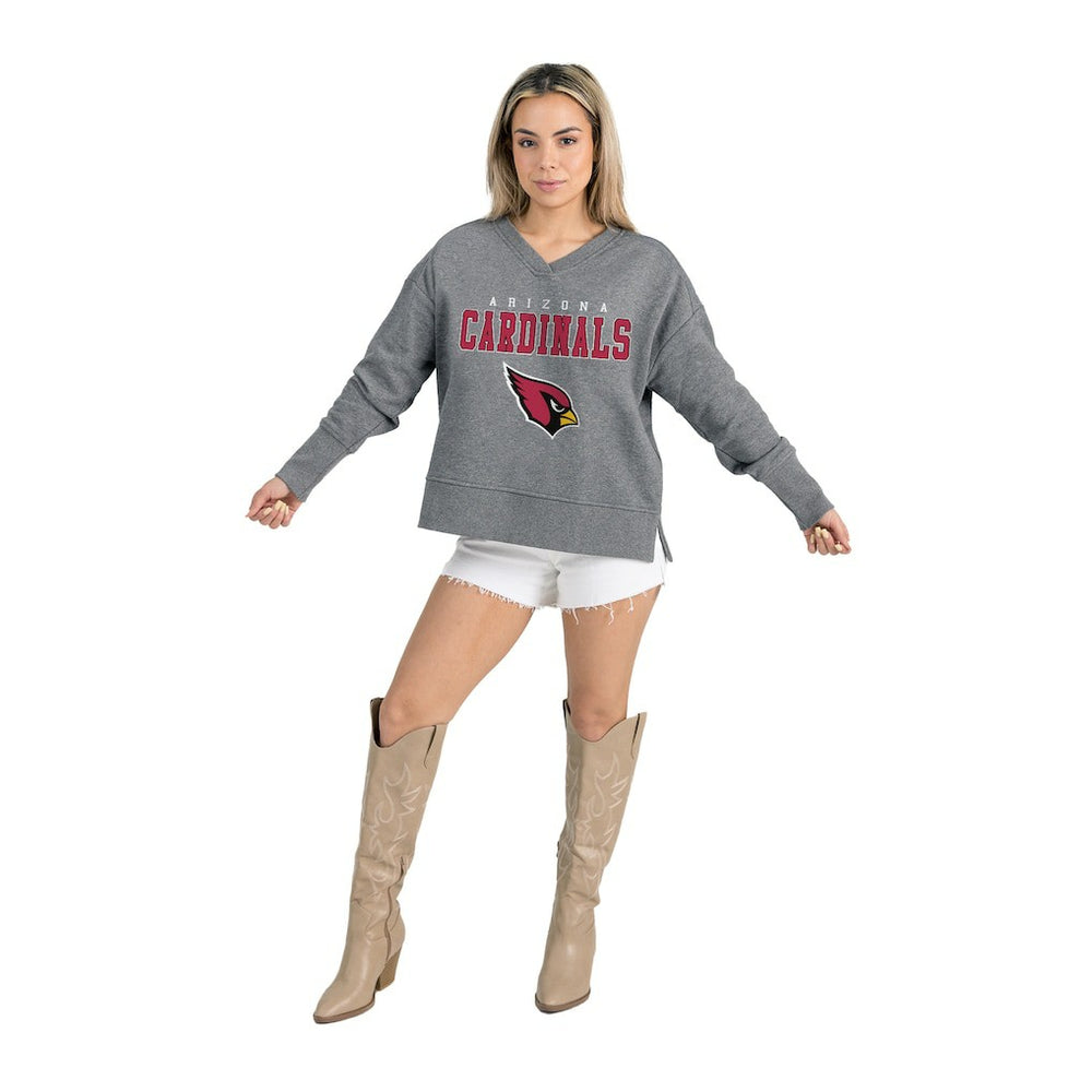 Arizona Cardinals Gameday Couture Women's French Terry V-Neck Pullover Sweatshirt Gray | NFL