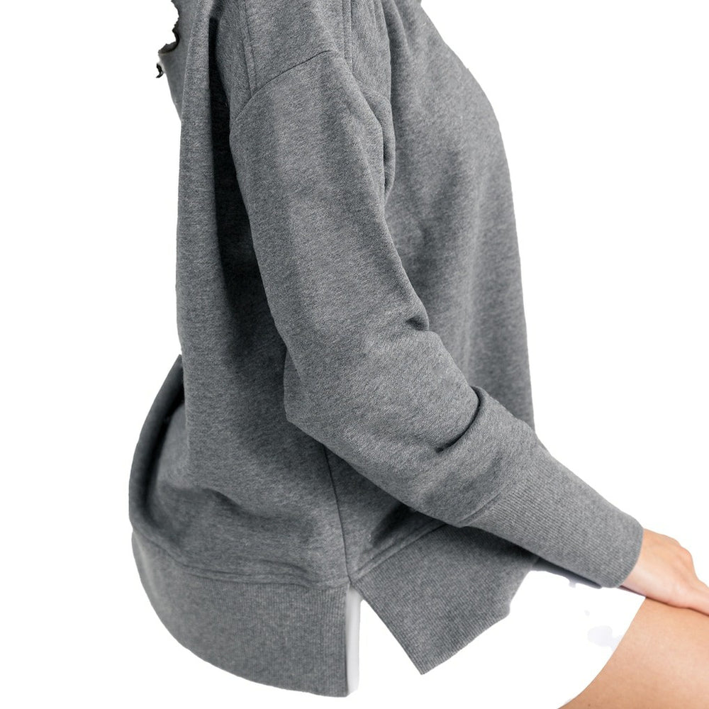 Las Vegas Raiders Gameday Couture Women's French Terry V-Neck Pullover Sweatshirt Gray | NFL