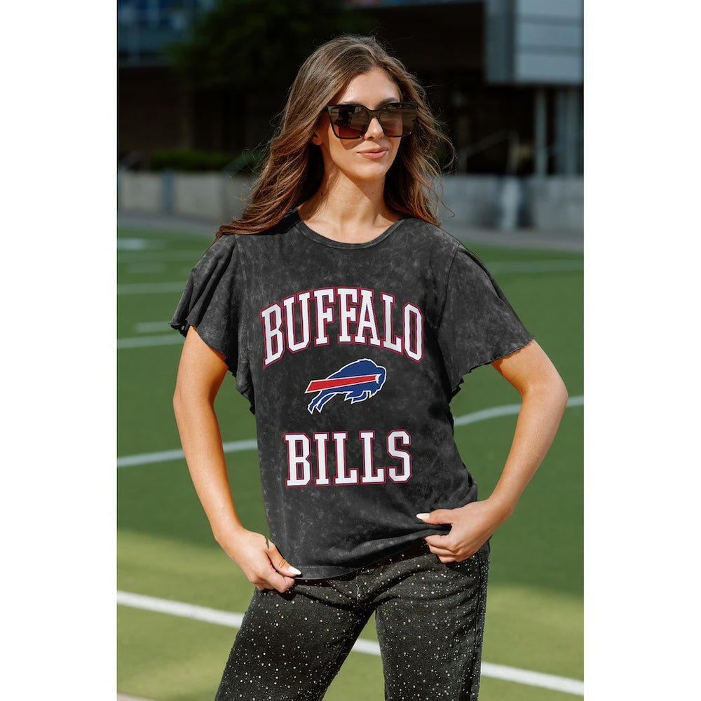 Buffalo Bills Gameday Couture Women's Relaxed Flutter Sleeve T-Shirt Black | NFL