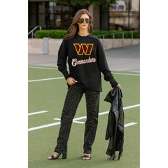 Washington Commanders Gameday Couture Women's Oversized Long Sleeve T-Shirt Black | NFL