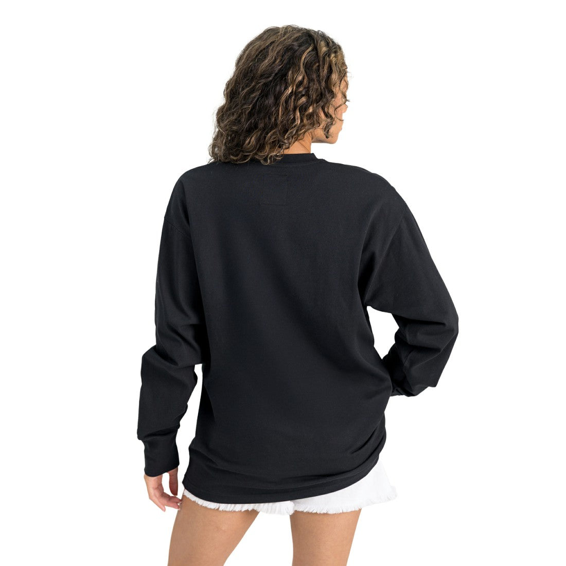 New York Giants Gameday Couture Women's Oversized Long Sleeve T-Shirt Black | NFL